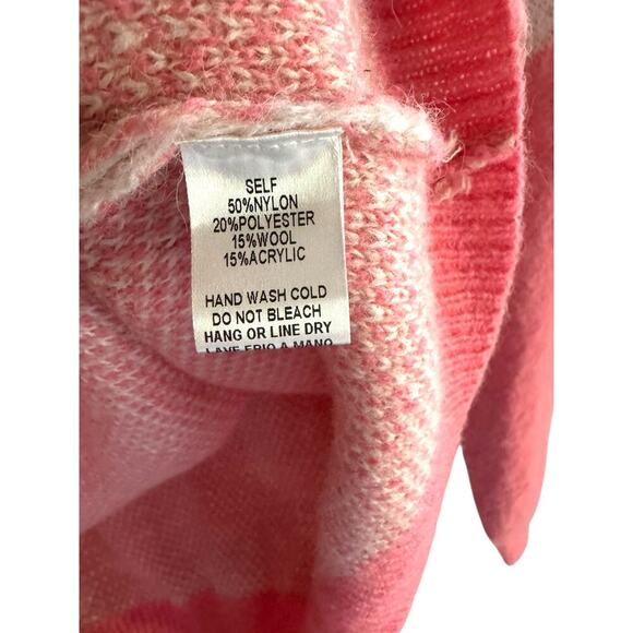 Easel Los Angeles Fuzzy Pink Star Sweater Women’s Size M Cozy Knit Pullover - Picture 8 of 9